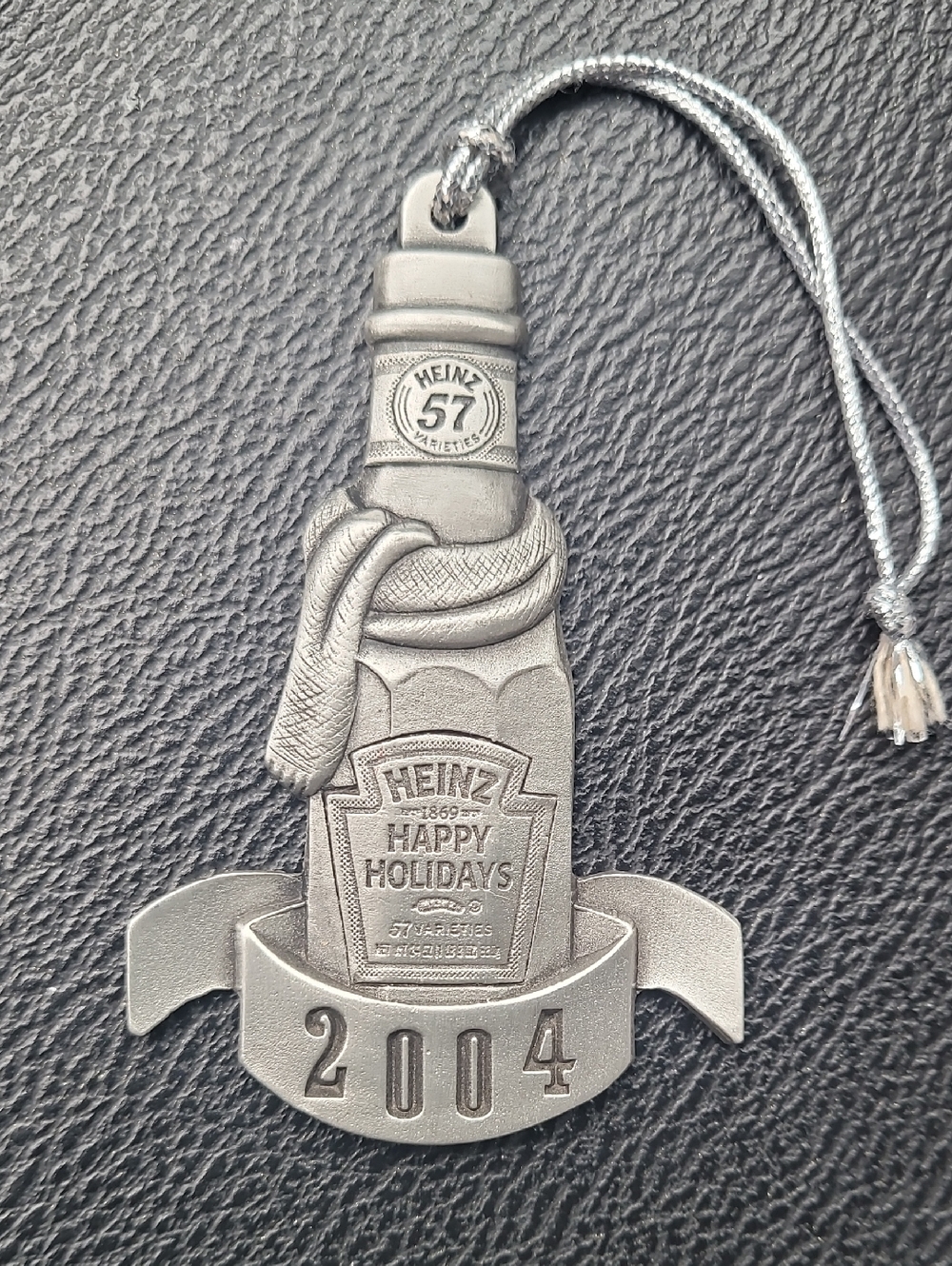 Heinz 2004 Ketchup Bottle Holiday Pewter Ornament